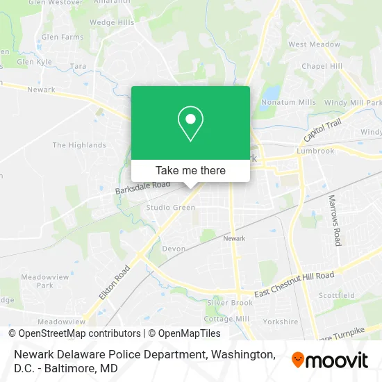 Newark Delaware Police Department map