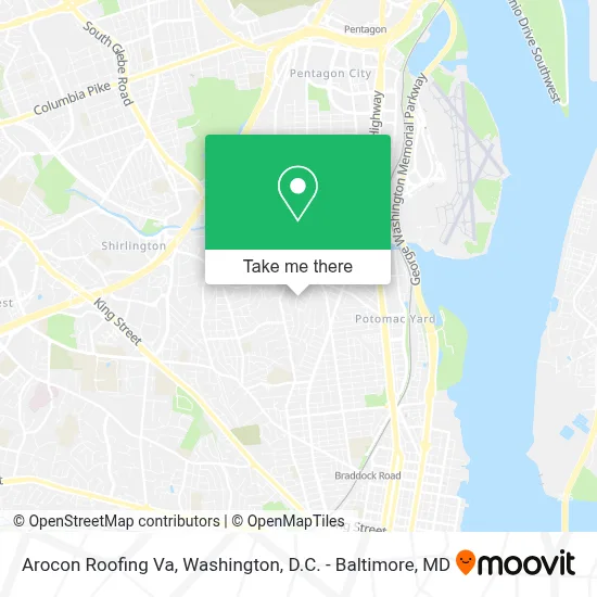 Arocon Roofing Va map