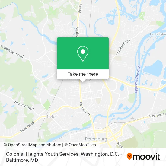 Colonial Heights Youth Services map