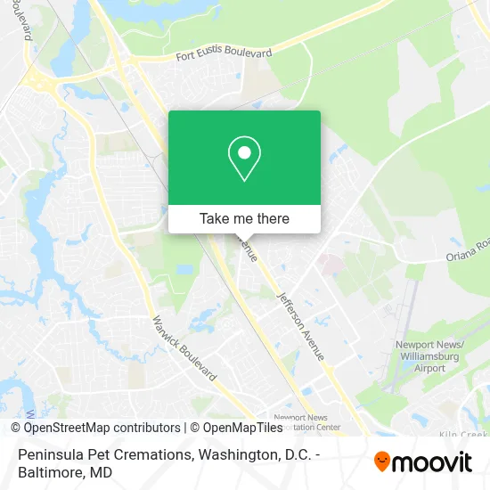 Peninsula Pet Cremations map