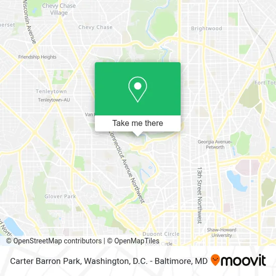 Carter Barron Park map