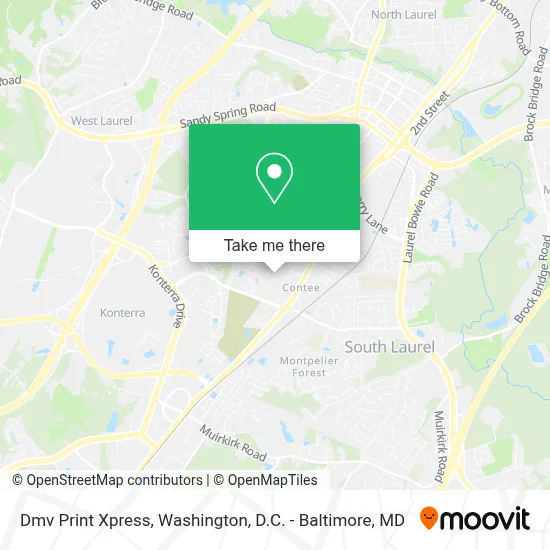 Dmv Print Xpress map