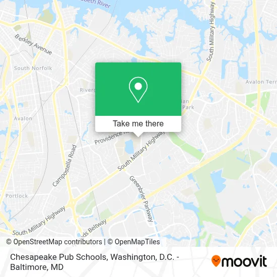 Chesapeake Pub Schools map