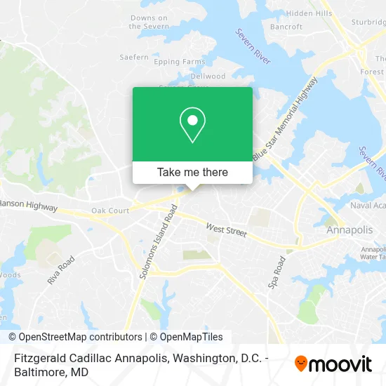 Fitzgerald Cadillac Annapolis map