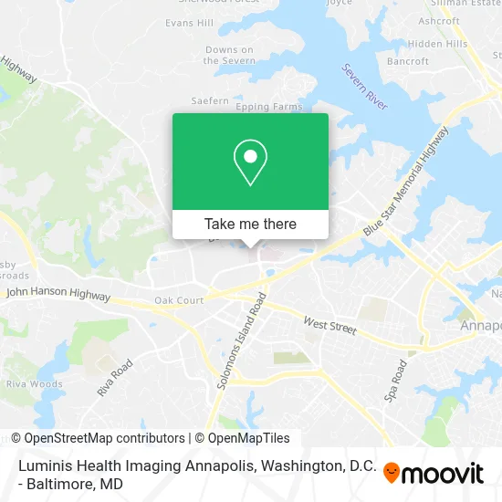 Luminis Health Imaging Annapolis map