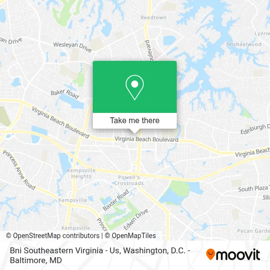 Bni Southeastern Virginia - Us map