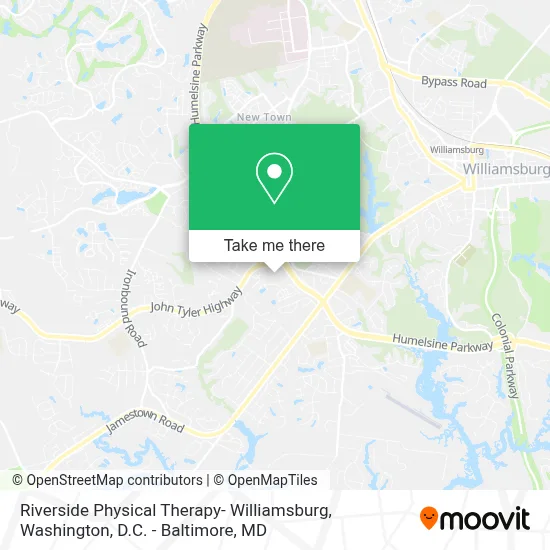 Riverside Physical Therapy- Williamsburg map