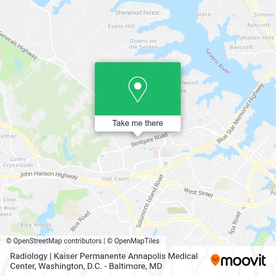 Radiology | Kaiser Permanente Annapolis Medical Center map