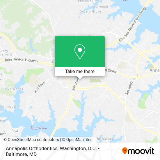 Annapolis Orthodontics map
