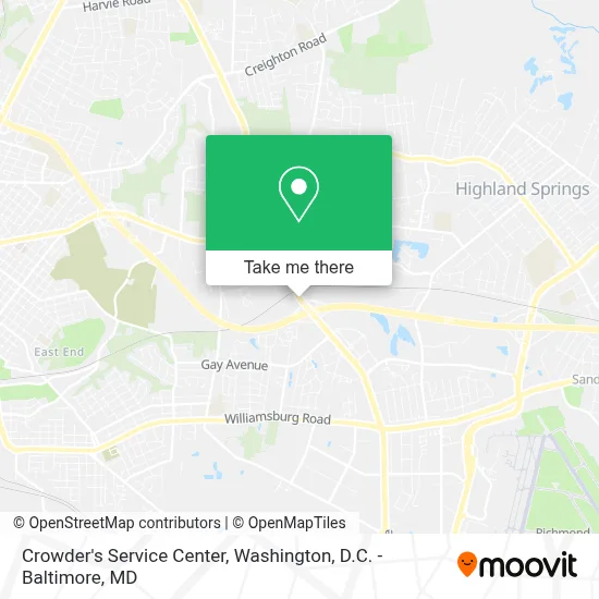 Crowder's Service Center map