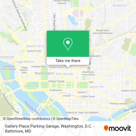 Gallery Place Parking Garage map