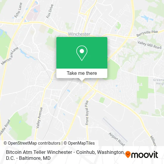 Bitcoin Atm Teller Winchester - Coinhub map