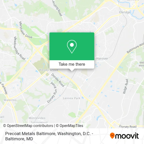 Precoat Metals Baltimore map