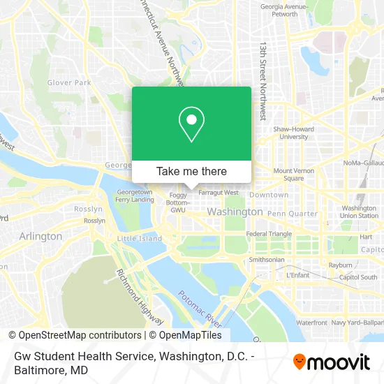 Gw Student Health Service map