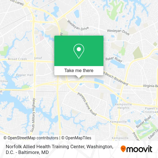 Norfolk Allied Health Training Center map