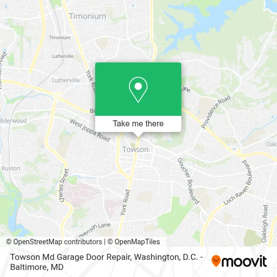 Towson Md Garage Door Repair map