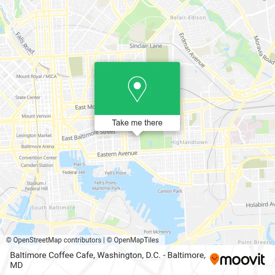 Baltimore Coffee Cafe map