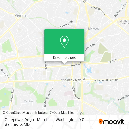 Corepower Yoga - Merrifield map