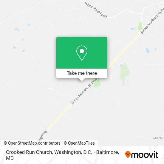 Crooked Run Church map