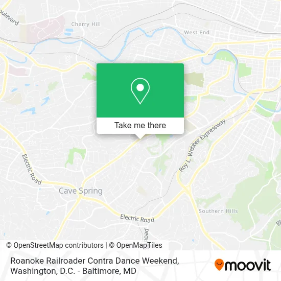 Roanoke Railroader Contra Dance Weekend map