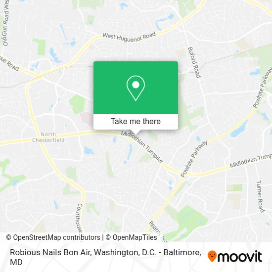 Robious Nails Bon Air map