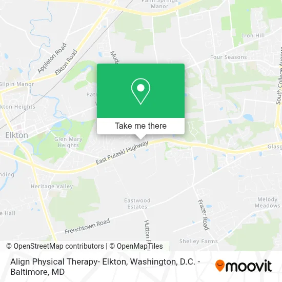 Align Physical Therapy- Elkton map