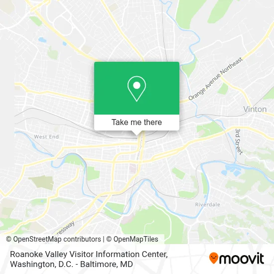Roanoke Valley Visitor Information Center map