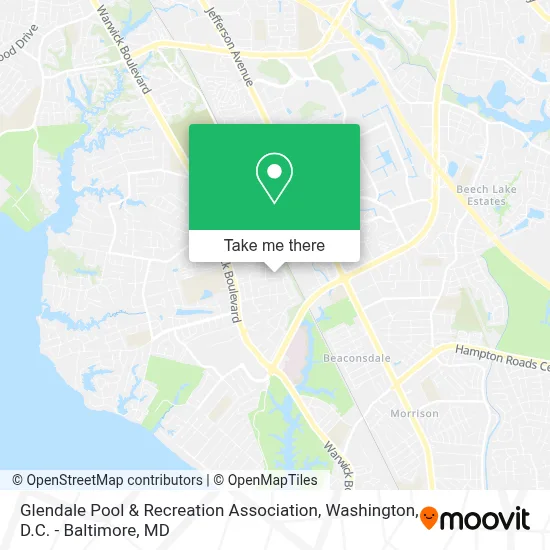 Glendale Pool & Recreation Association map