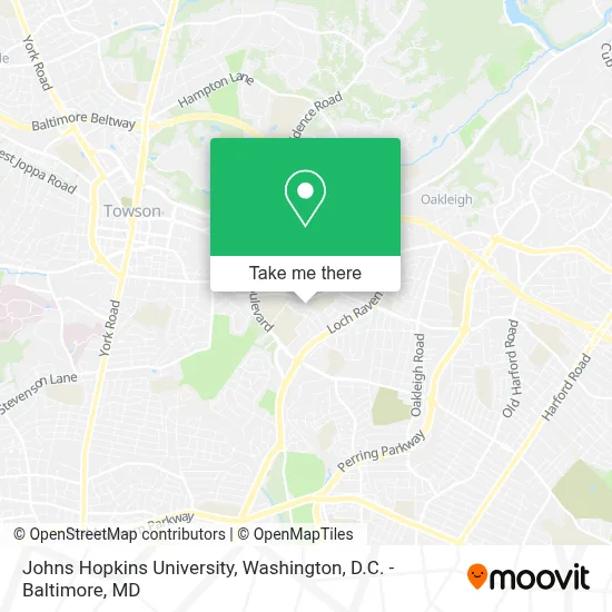 Johns Hopkins University map