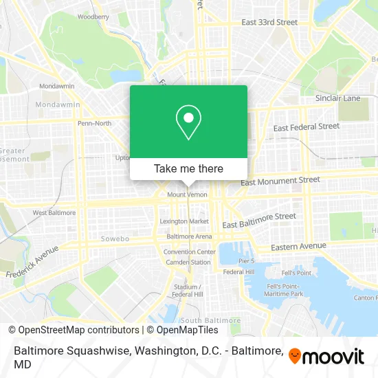 Baltimore Squashwise map