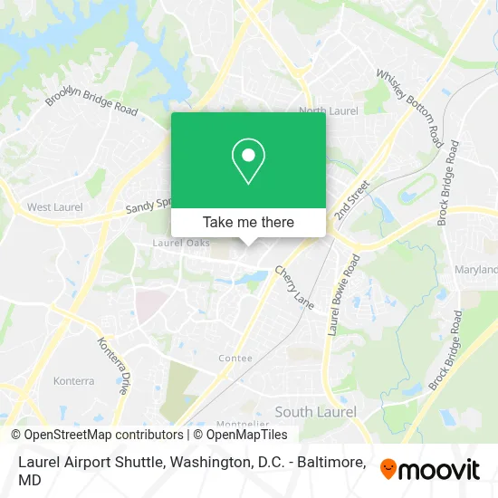 Laurel Airport Shuttle map