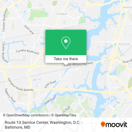 Route 13 Service Center map