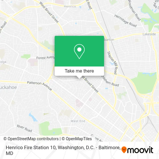 Henrico Fire Station 10 map