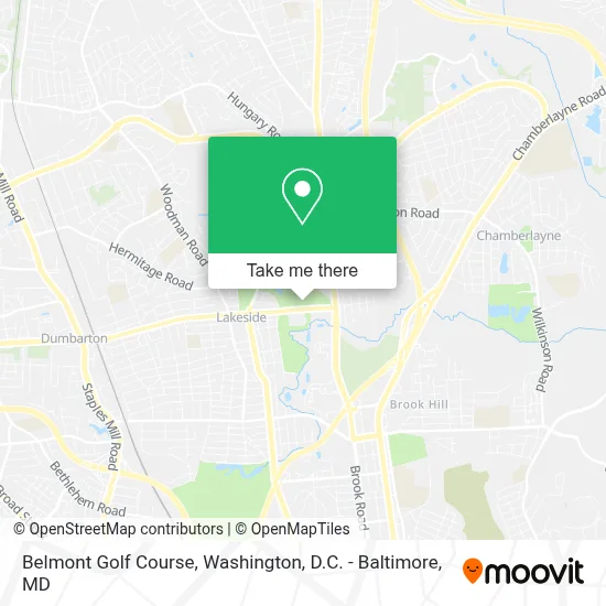 Belmont Golf Course map