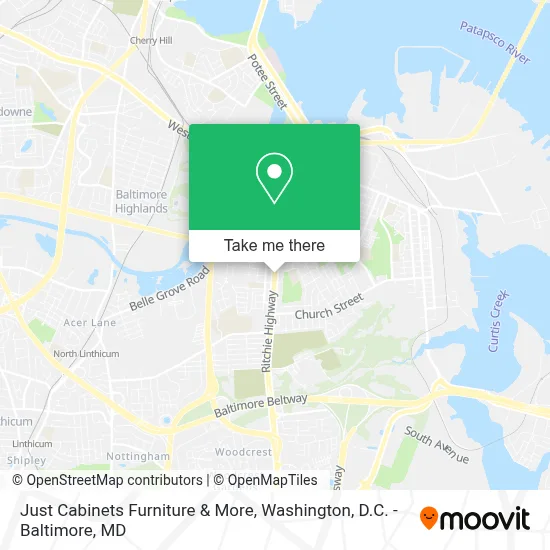 Just Cabinets Furniture & More map