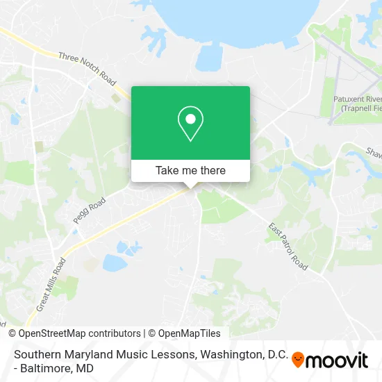 Southern Maryland Music Lessons map
