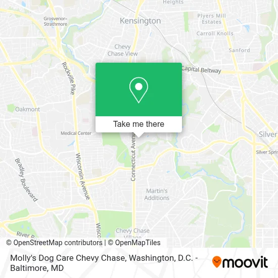 Molly's Dog Care Chevy Chase map