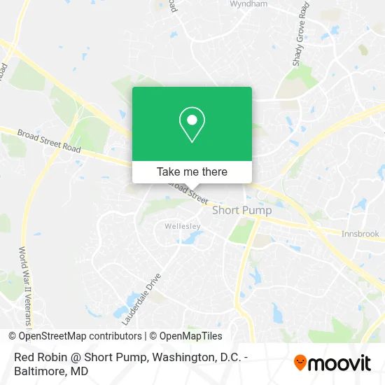 Red Robin @ Short Pump map