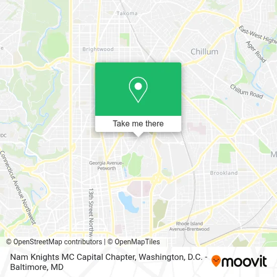 Nam Knights MC Capital Chapter map