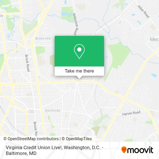 Virginia Credit Union Live! map