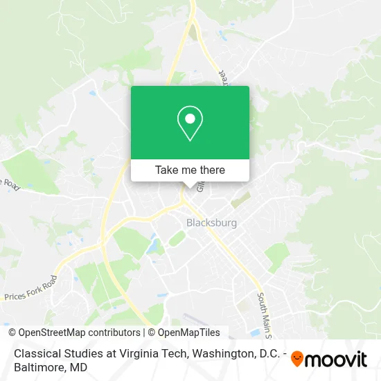 Classical Studies at Virginia Tech map