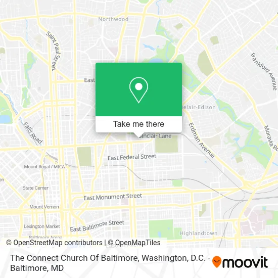 The Connect Church Of Baltimore map