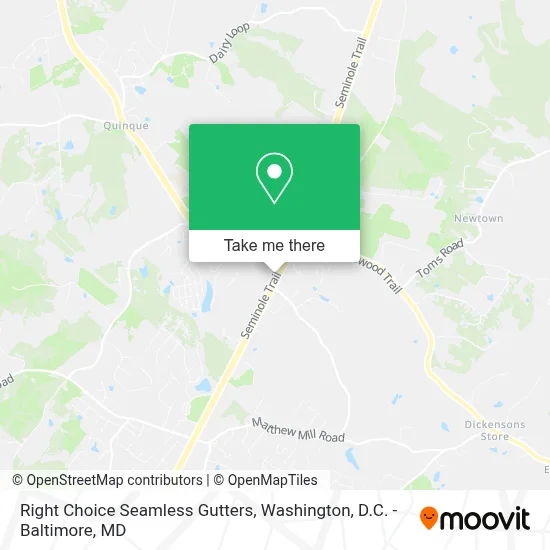 Right Choice Seamless Gutters map