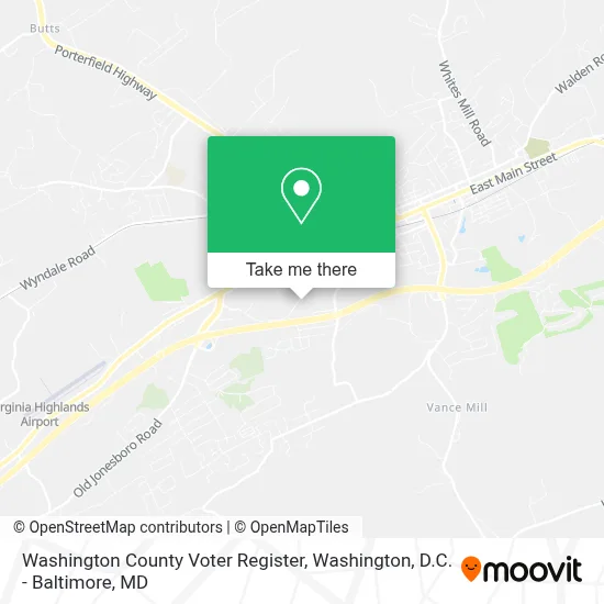 Washington County Voter Register map