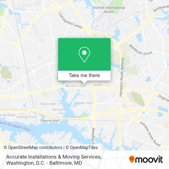 Accurate Installations & Moving Services map