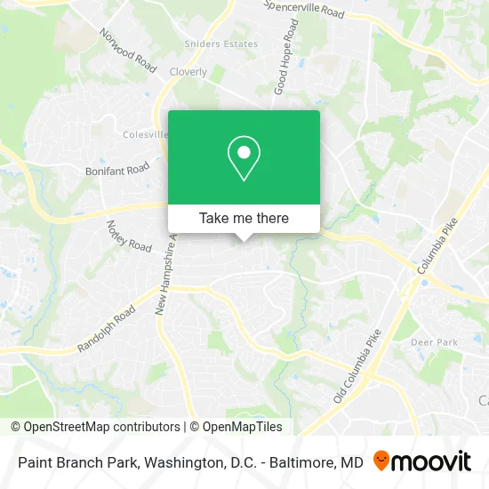 Paint Branch Park map