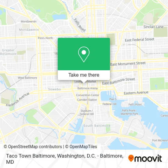 Taco Town Baltimore map