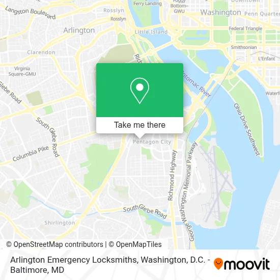 Arlington Emergency Locksmiths map