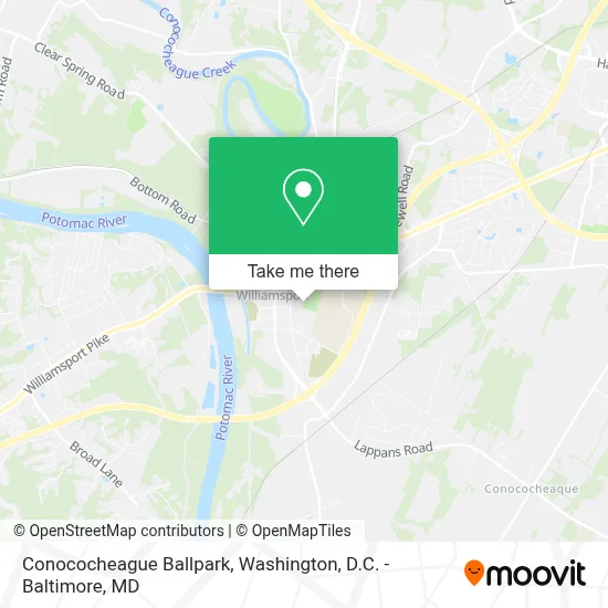 Conococheague Ballpark map