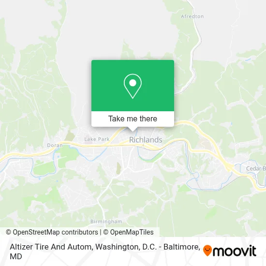 Altizer Tire And Autom map